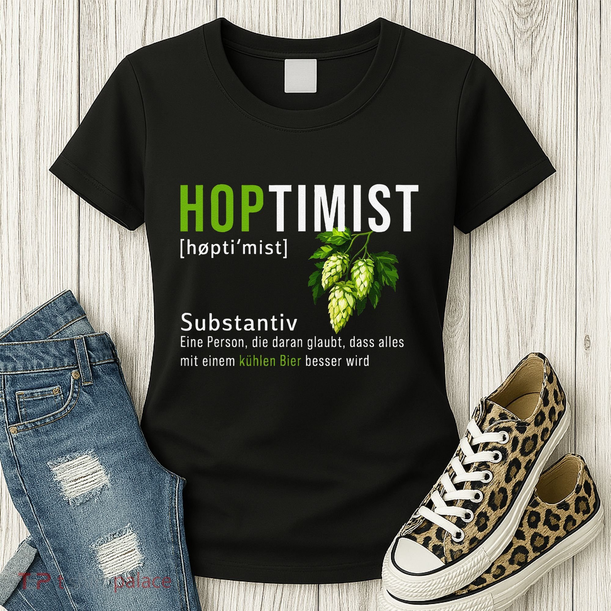 Beer Lovers Funny Hoptimist Hops Beer Party Women's T-Shirt