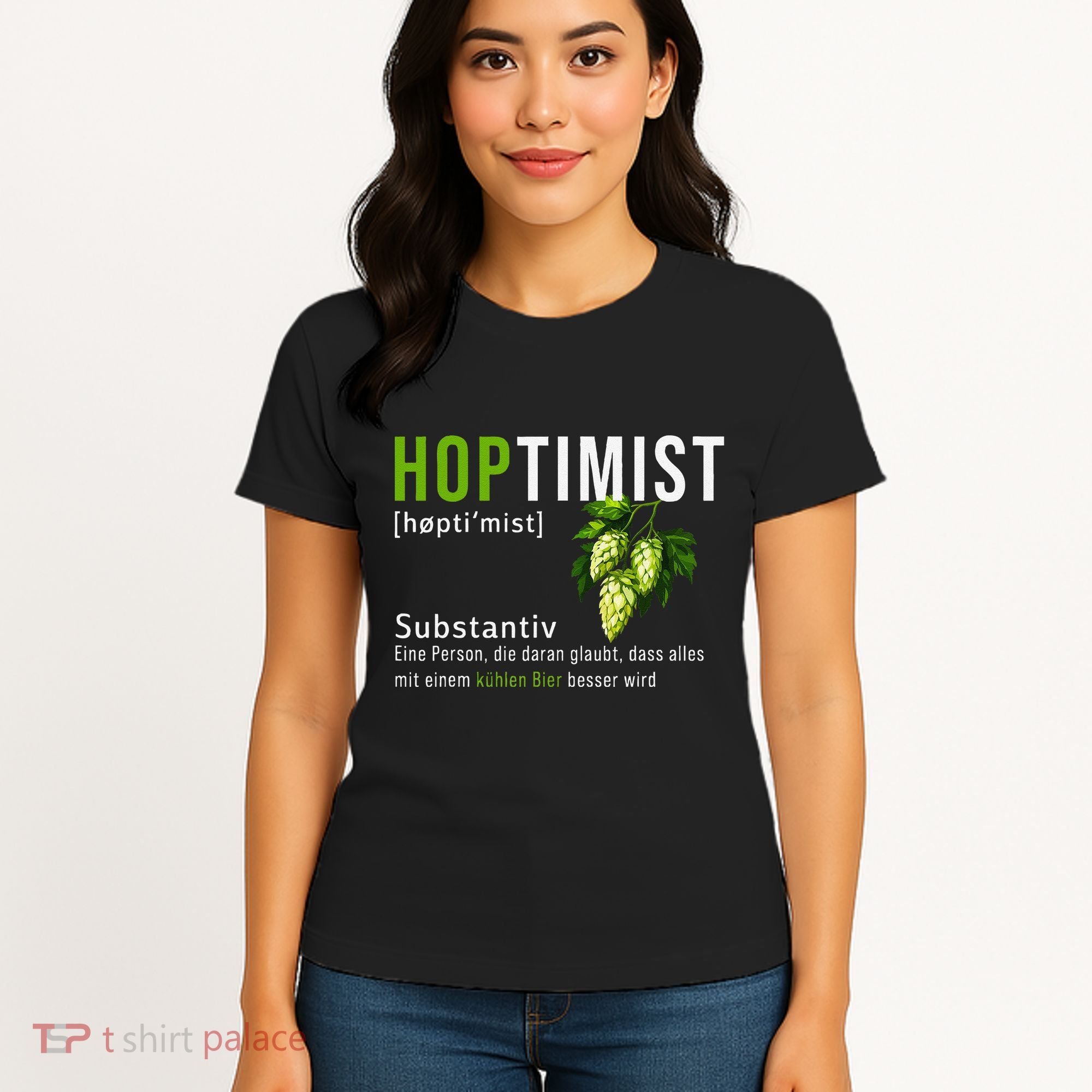 Beer Lovers Funny Hoptimist Hops Beer Party Women's T-Shirt