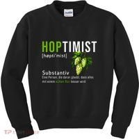 Beer Lovers Funny Hoptimist Hops Beer Party Kids Sweatshirt thumb 0