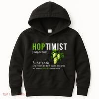 Beer Lovers Funny Hoptimist Hops Beer Party Kids Hoodie thumb 0