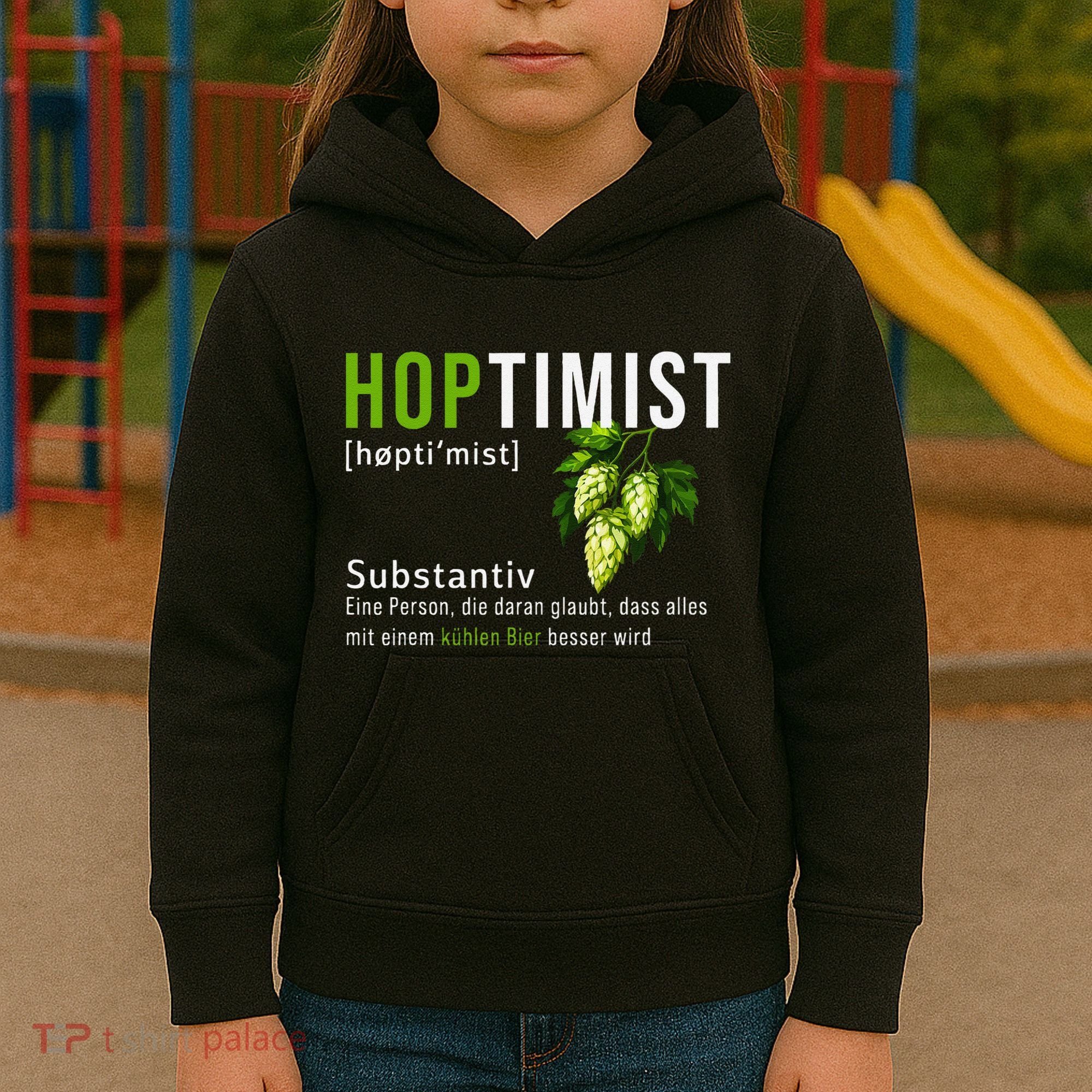 Beer Lovers Funny Hoptimist Hops Beer Party Kids Hoodie