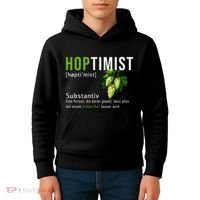 Beer Lovers Funny Hoptimist Hops Beer Party Kids Hoodie thumb 4