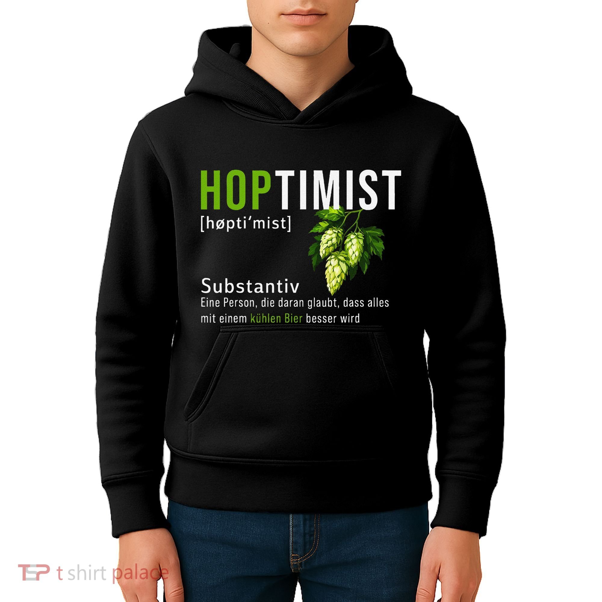 Beer Lovers Funny Hoptimist Hops Beer Party Kids Hoodie