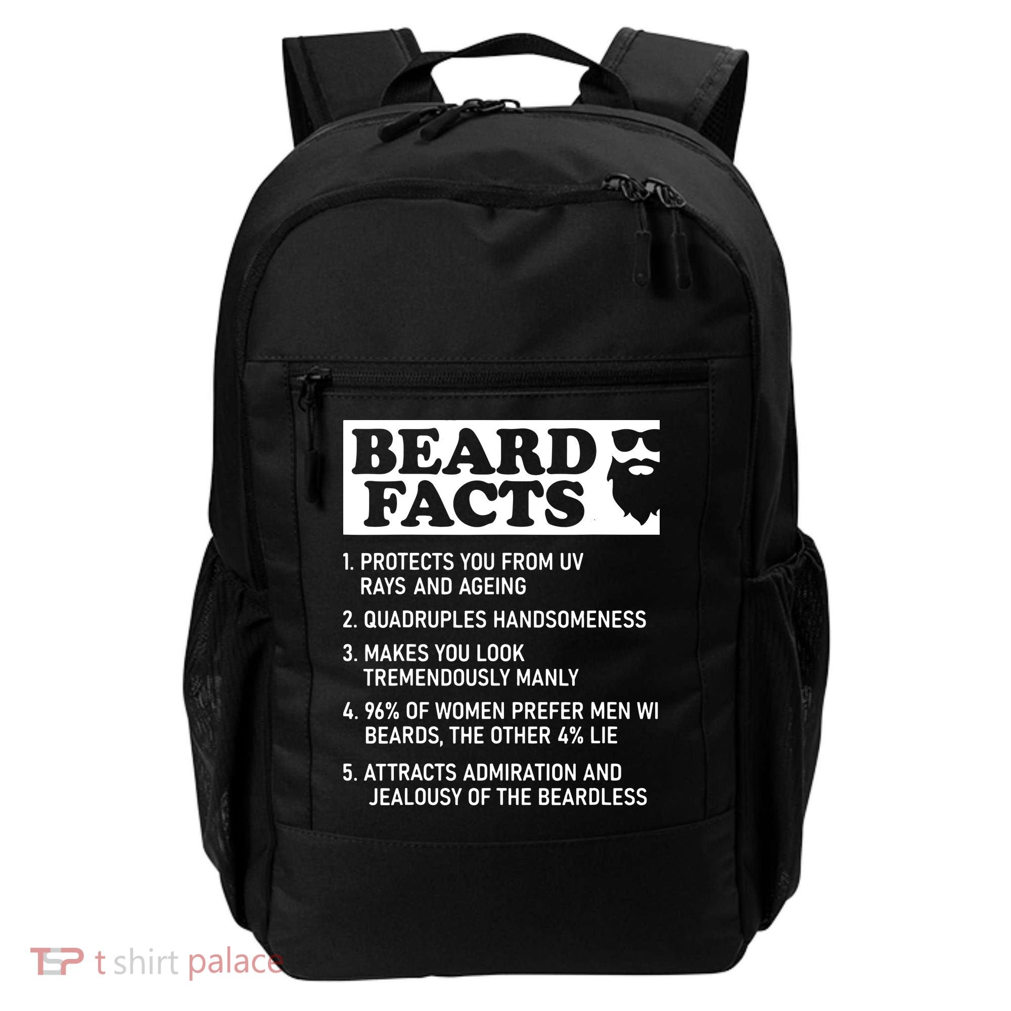 Beard Lover Funny Beard Facts Bearded Guy Humor Backpack