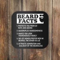 Beard Lover Funny Beard Facts Bearded Guy Humor Coaster thumb 0
