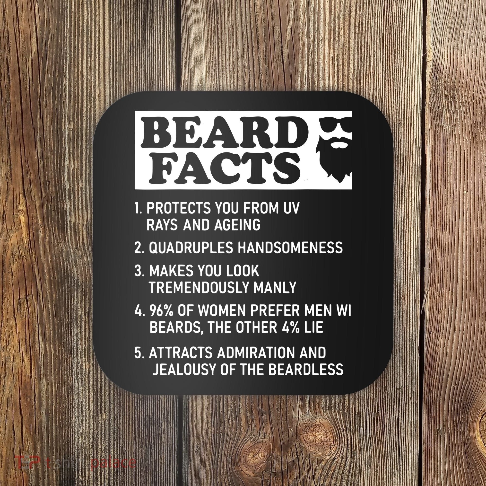 Beard Lover Funny Beard Facts Bearded Guy Humor Coaster