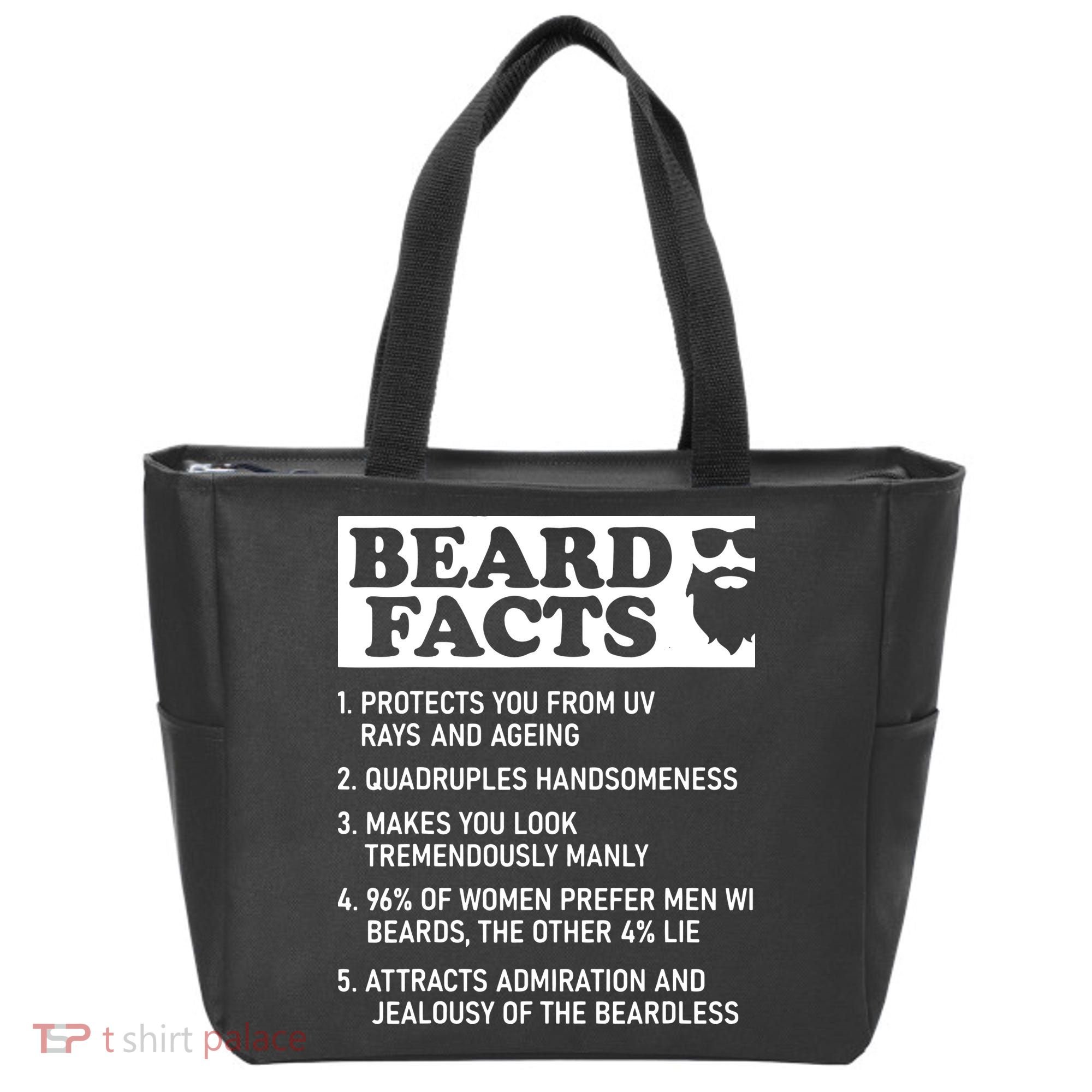 Beard Lover Funny Beard Facts Bearded Guy Humor Tote Bag