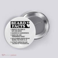 Beard Lover Funny Beard Facts Bearded Guy Humor Button thumb 0