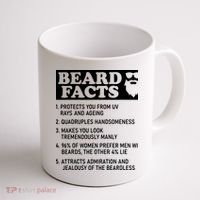 Beard Lover Funny Beard Facts Bearded Guy Humor Coffee Mug thumb 1