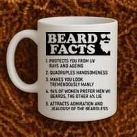 Beard Lover Funny Beard Facts Bearded Guy Humor Coffee Mug thumb 2