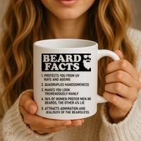 Beard Lover Funny Beard Facts Bearded Guy Humor Coffee Mug thumb 3