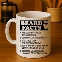 Beard Lover Funny Beard Facts Bearded Guy Humor Coffee Mug thumb 4