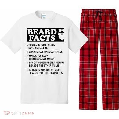 Beard Lover Funny Beard Facts Bearded Guy Humor Pajama Set