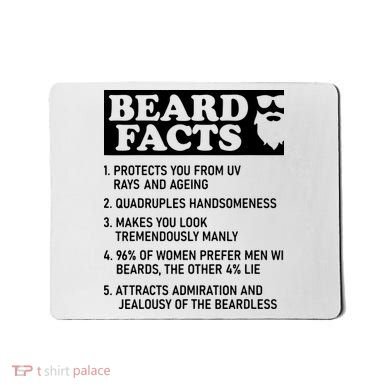 Beard Lover Funny Beard Facts Bearded Guy Humor Mousepad