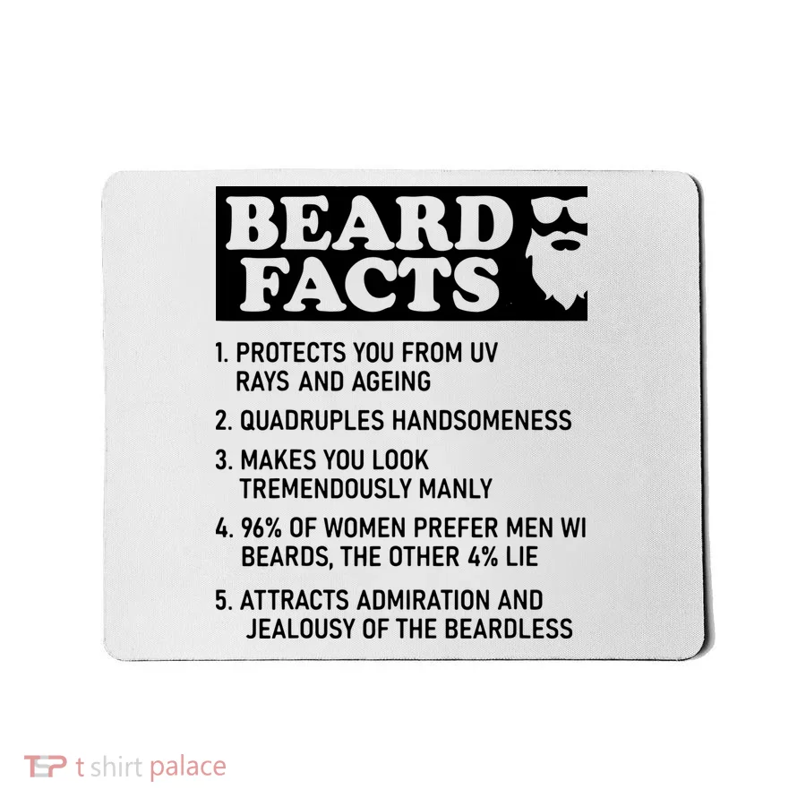 Beard Lover Funny Beard Facts Bearded Guy Humor Mousepad