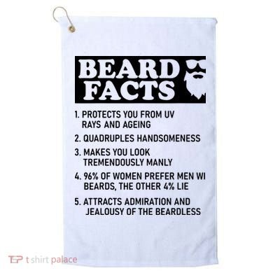 Beard Lover Funny Beard Facts Bearded Guy Humor Golf Towel