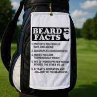 Beard Lover Funny Beard Facts Bearded Guy Humor Golf Towel thumb 2