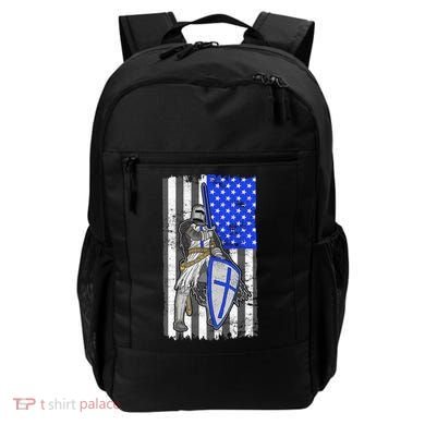 Blue Line Flag Templar Knight Warrior Backpack
