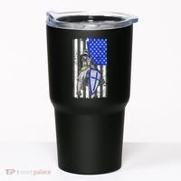 Blue Line Flag Templar Knight Warrior Tumbler thumb 0