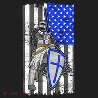 Blue Line Flag Templar Knight Warrior Tumbler thumb 3