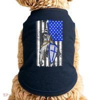 Blue Line Flag Templar Knight Warrior Doggie Tank thumb 0