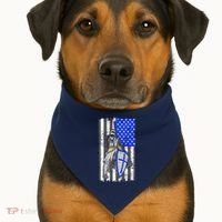 Blue Line Flag Templar Knight Warrior USA-Made Doggie Bandana thumb 1