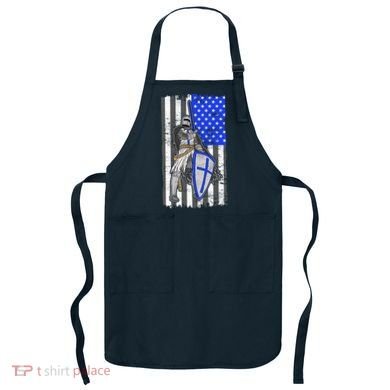 Blue Line Flag Templar Knight Warrior Apron