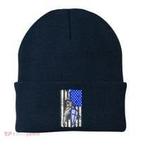 Blue Line Flag Templar Knight Warrior Beanie thumb 0