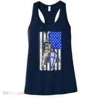 Blue Line Flag Templar Knight Warrior Women's Tank Top thumb 0