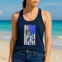 Blue Line Flag Templar Knight Warrior Women's Tank Top thumb 2