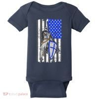 Blue Line Flag Templar Knight Warrior Baby Bodysuit thumb 0