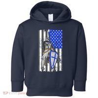 Blue Line Flag Templar Knight Warrior Toddler Hoodie thumb 0