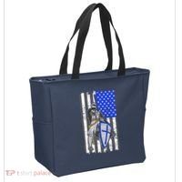 Blue Line Flag Templar Knight Warrior Tote Bag thumb 2