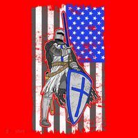 Blue Line Flag Templar Knight Warrior Santa Hat thumb 1