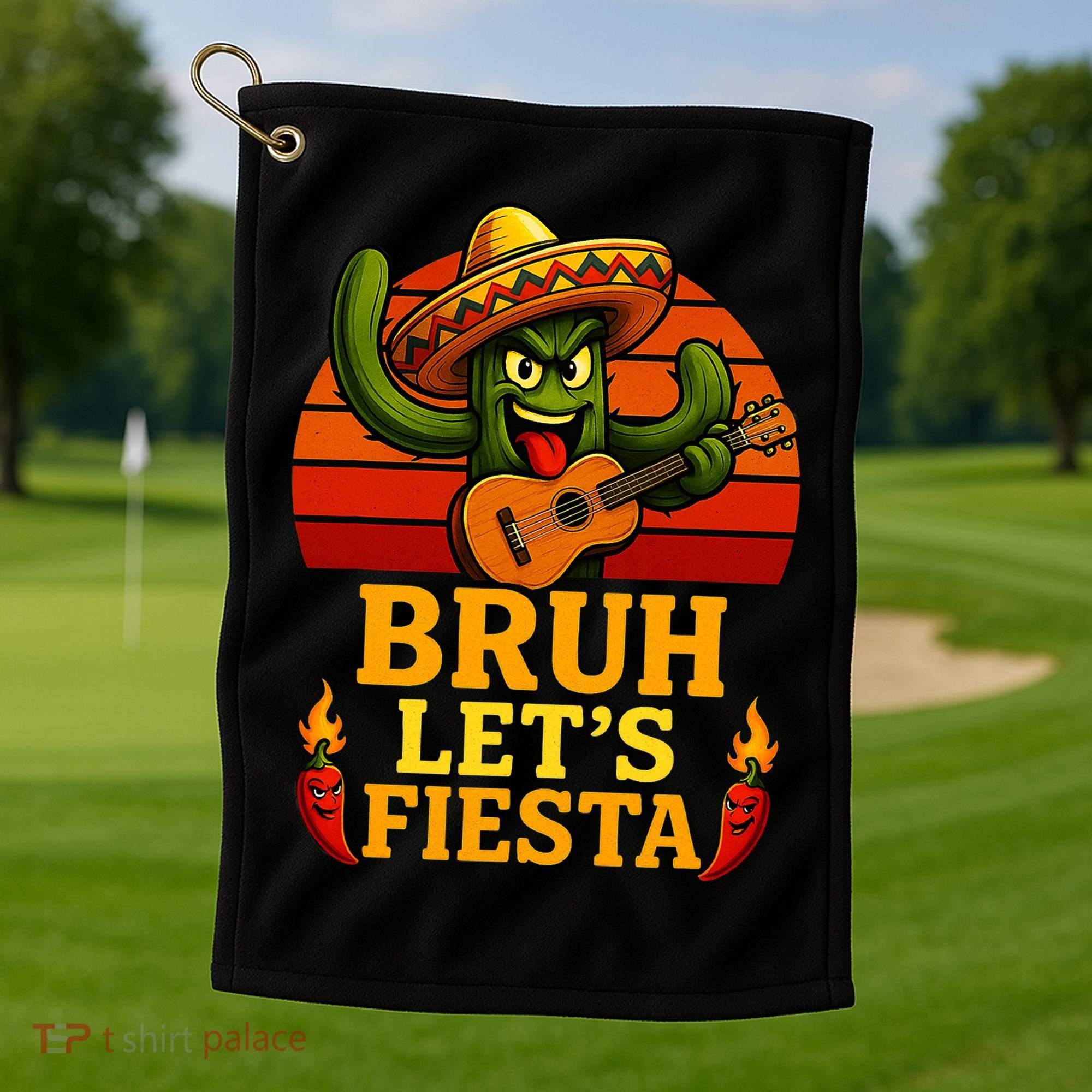 Bruh Let's Fiesta May 5th Mexican Party Cinco De Mayo Funny Golf Towel