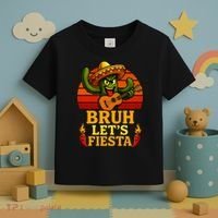 Bruh Let's Fiesta May 5th Mexican Party Cinco De Mayo Funny Toddler T-Shirt thumb 3