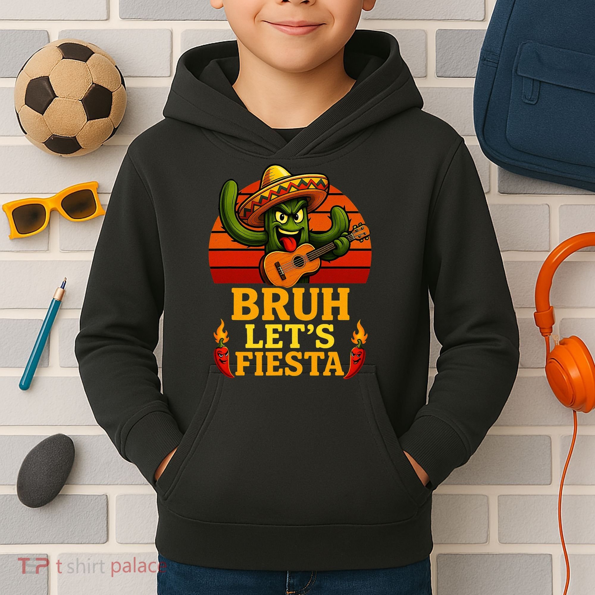 Bruh Let's Fiesta May 5th Mexican Party Cinco De Mayo Funny Kids Hoodie