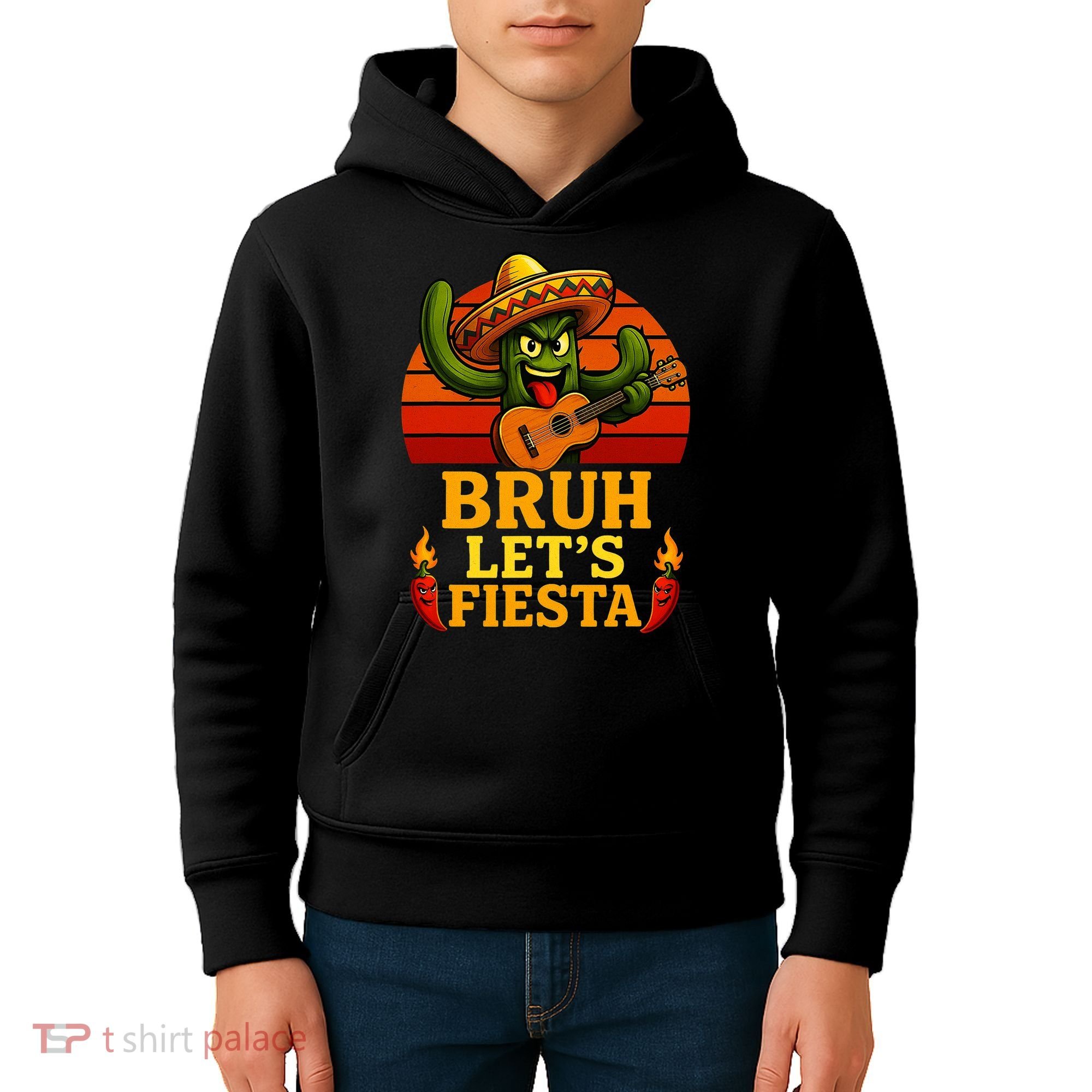 Bruh Let's Fiesta May 5th Mexican Party Cinco De Mayo Funny Kids Hoodie