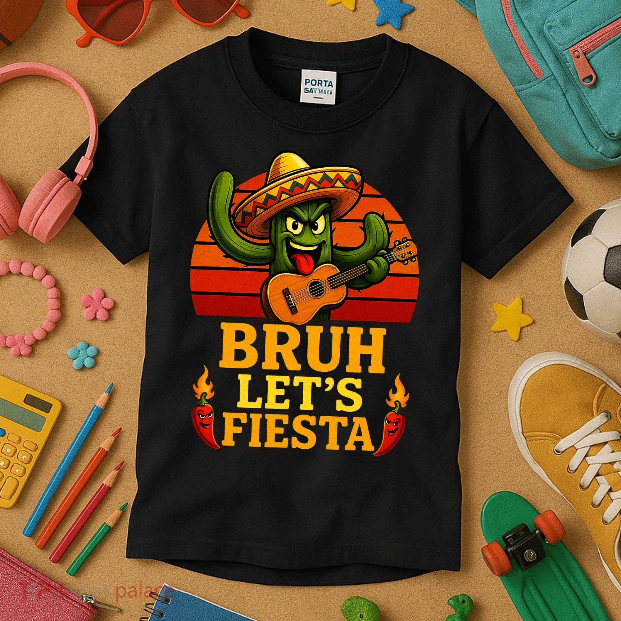Bruh Let's Fiesta May 5th Mexican Party Cinco De Mayo Funny Kids T-Shirt