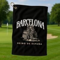 Barcelona La Familia Sagrada Reino De EspañA Golf Towel thumb 1