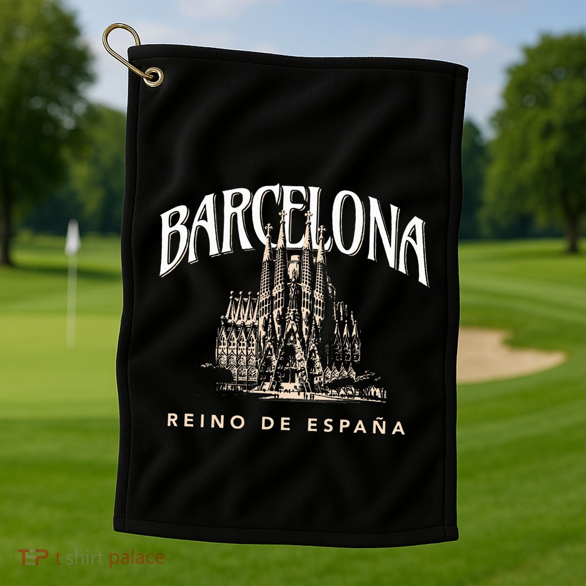 Barcelona La Familia Sagrada Reino De EspañA Golf Towel