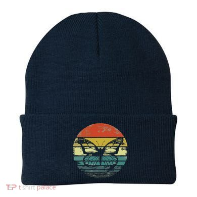 Butterfly Lover Gifts Retro Sunset Insect Monarch Entomology Beanie