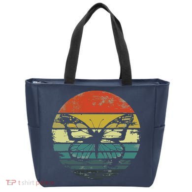 Butterfly Lover Gifts Retro Sunset Insect Monarch Entomology Tote Bag