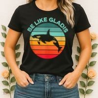 Be Like Gladis Funny Orca Yacht Sinking Whale Viral Meme Fan Women's T-Shirt thumb 2