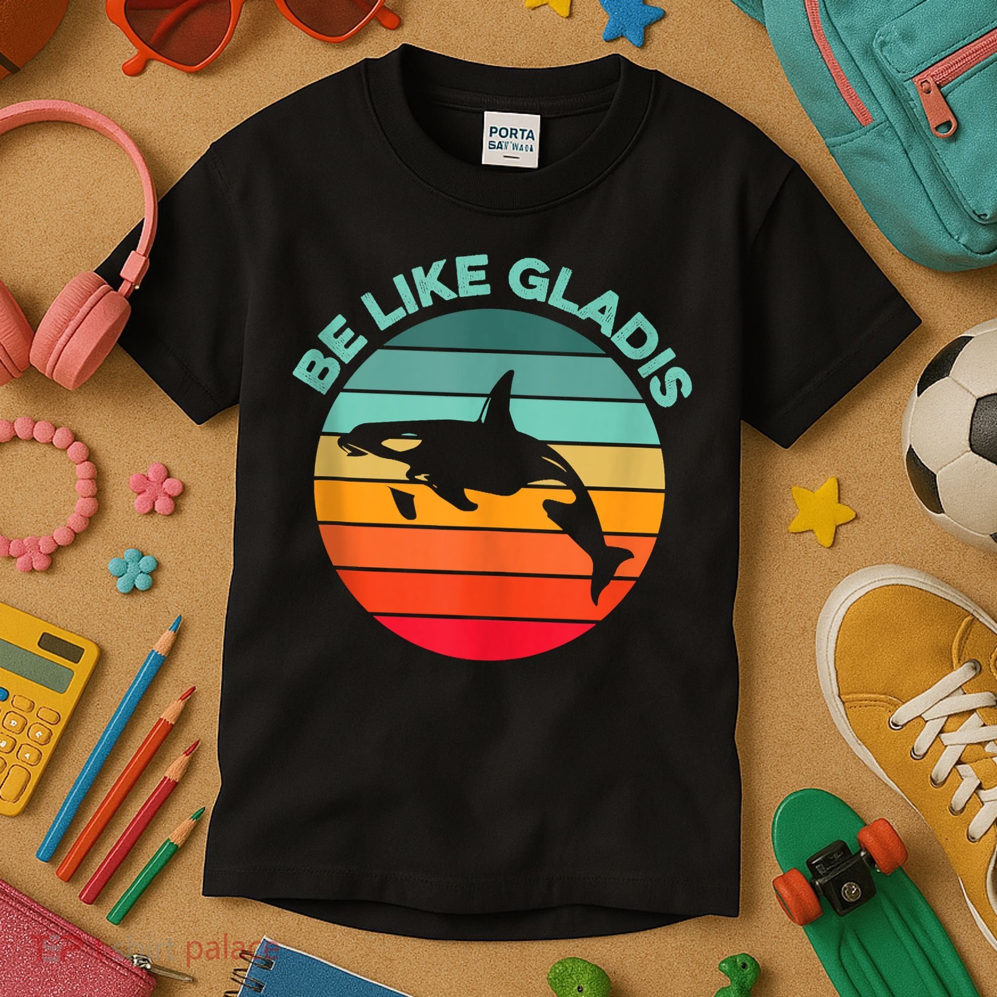 Be Like Gladis Funny Orca Yacht Sinking Whale Viral Meme Fan Kids T-Shirt