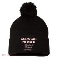 Gods Got My Back Pom Pom 12in Knit Beanie thumb 0