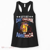 Beer Let’s Get Day Drunk For America 4th Of July Drink Party Women's Tank Top thumb 0