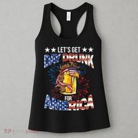 Beer Let’s Get Day Drunk For America 4th Of July Drink Party Women's Tank Top thumb 3