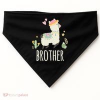 Brother Llama Great Gift Christmas Matching Family Tribe Boy Gift USA-Made Doggie Bandana thumb 0
