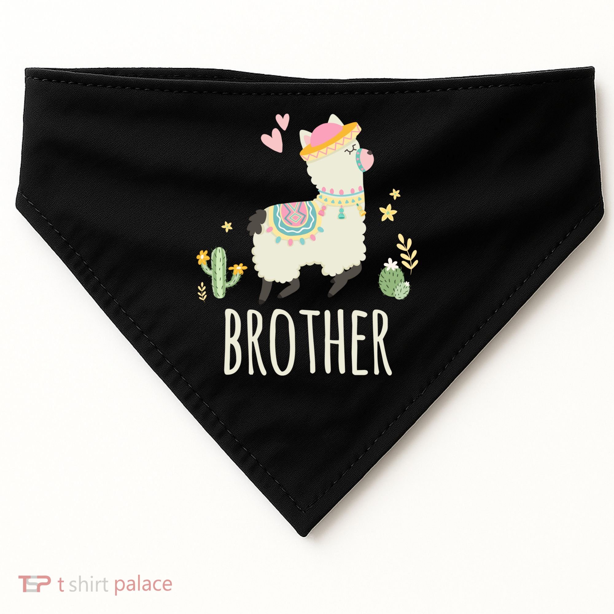 Brother Llama Great Gift Christmas Matching Family Tribe Boy Gift USA-Made Doggie Bandana